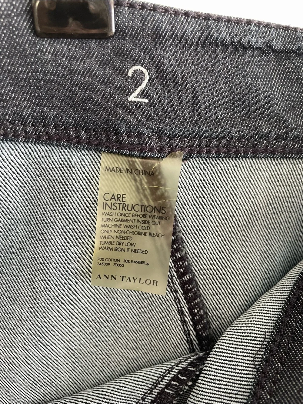 Ann Taylor Dark Blue Denim Pencil Skirt